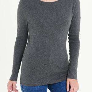 Grey Full Sleeve Sleeve Cotton T-Shirt For Teen