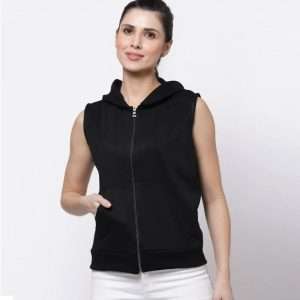 Women's Stylish Sleeveless Zipper Hoodie
