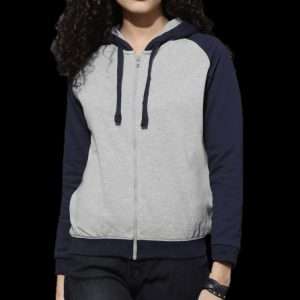 Stylish Navy & Gray Raglan Hoodie