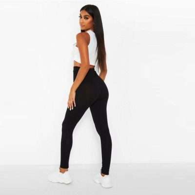 Pantalon Femme LOGG Taille 6 - Haute Taille Noir Satiné - Occasion Très Bon état