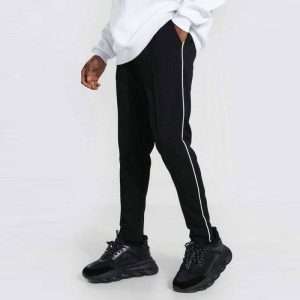 Black Skinny Men's Open Hem Winter Trouser