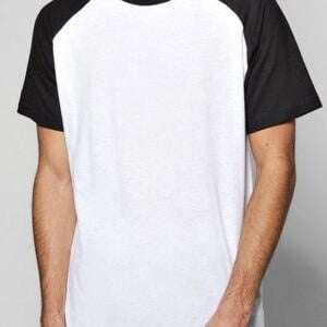 Raglan Half Sleeve T-Shirt For Men's Black & White
