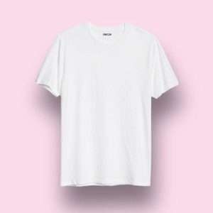White Colour Round Neck Short Sleeve Basic T-shirts For Baby