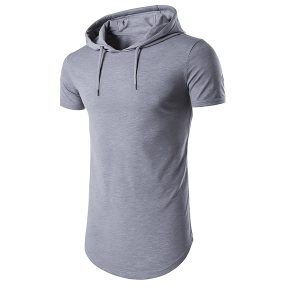 Short Sleeve Fleece Hoodie For Men