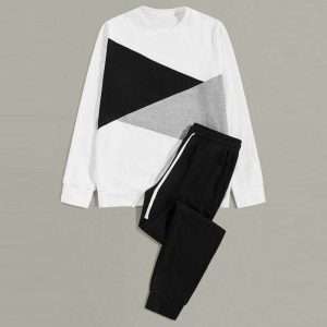 Designer White Colour Triangle Tracksuit For Boys