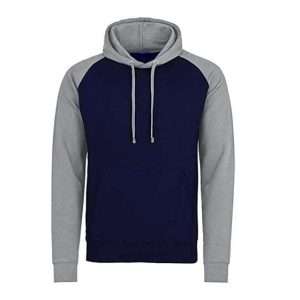Raglan Hoodie Grey Melange Sleeve for Men