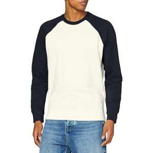Raglan White And Navy Blue Colour Sweatshirt for Men