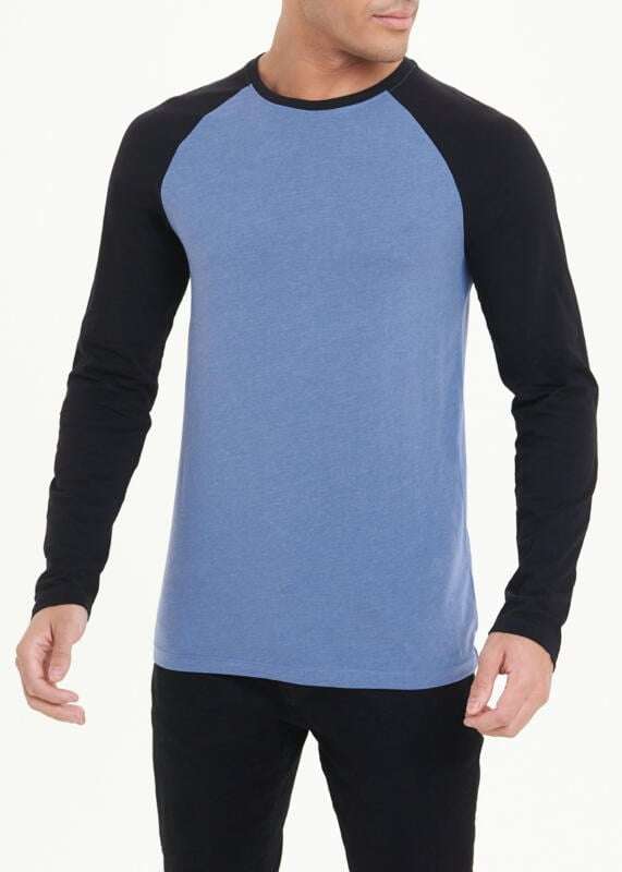 Long Sleeve Contrast Raglan T-Shirt for Male