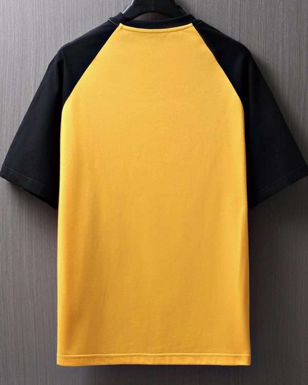 Contrast Raglan Half Sleeve Men's T-Shirt Yellow Body & Black sleeve