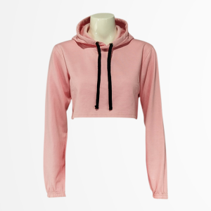 Coral Pink Women's Cropped Hoodie