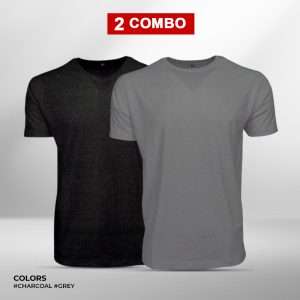 Charcoal & Grey Short Sleeve Tee Combo For Men