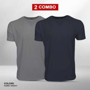 Grey & Navy Short Sleeve Tee Combo For Men