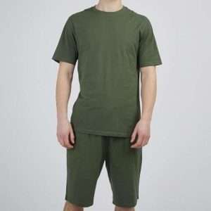 Men’s T-Shirt & Shorts Set in Khaki