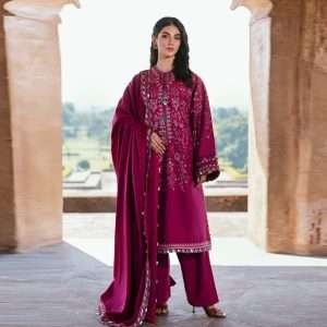Pakistani Unstitched Embroidered Suit 03pcs