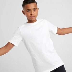 Junior round neck solid colour cotton t-shirt