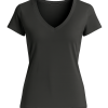 Solid Colour V-Neck T-Shirt for Women