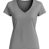 Solid Colour V-Neck T-Shirt for Women