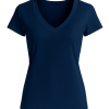 Solid Colour V-Neck T-Shirt for Women