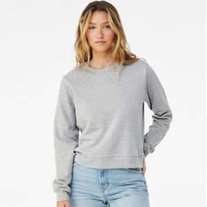 Solid Colour Cropped Sweatshirt For Women
