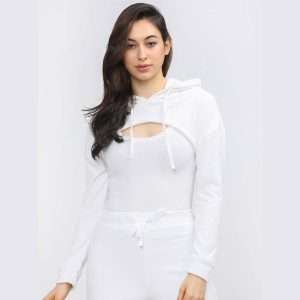 Long Sleeve Super Crop Top Hoodies